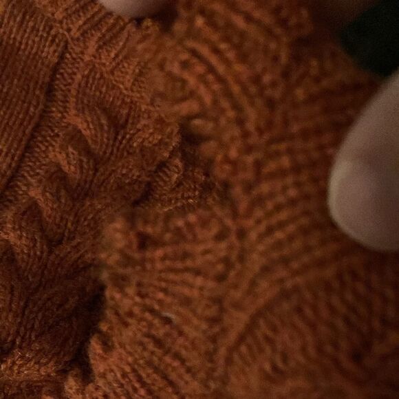 Elliott Lauren Womens Cable Knit Sweater Size XS Rust Wool Cashmere Blend - Picture 10 of 10